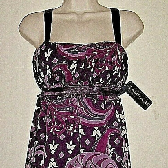 Purple Print Spaghetti Straps Lined Top - Picture 1 of 3